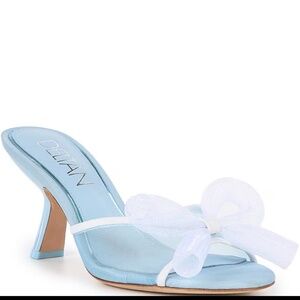 Deltan Maggie Mesh Bow Light Blue Sandals